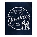 Northwest Northwest 9060412318 New York Yankees Raschel Moonshot Design Blanket - 50 x 60 in. 9060412318